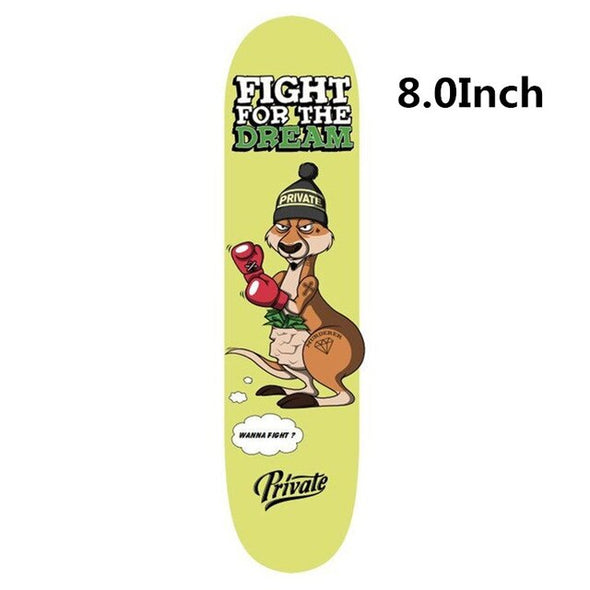 SK8ER Private Canadian Maple Skateboarding Decks 8" Double Rocker Skateboard Deck with 1pc free griptape