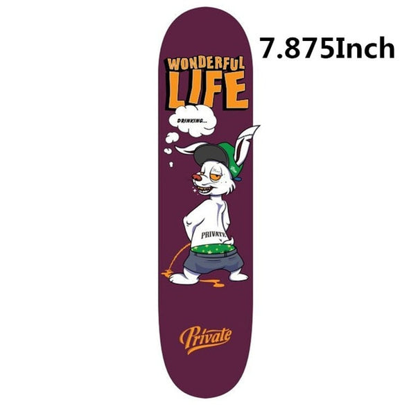 Pro Skateboard Deck 7.875 8 inch Canadian Maple Wood Skate Decks with 1 pc sandpaper Patins Street Skateboarding