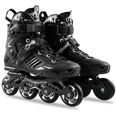 New Professional Smooth Sliding Inline Skates Adult Skating 4 Wheels Roller Skate Shoes Men Women Flat Braking Shoes Patines