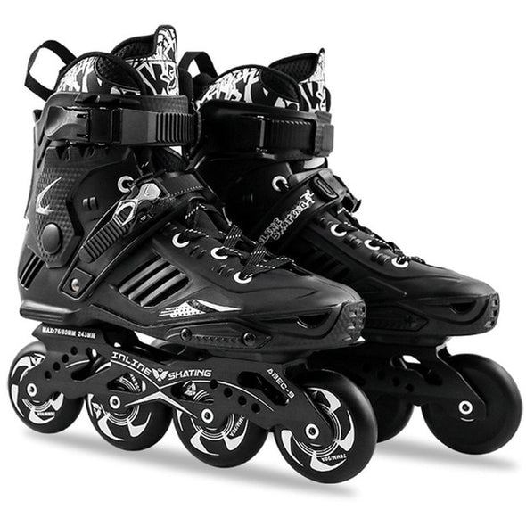 New Professional Smooth Sliding Inline Skates Adult Skating 4 Wheels Roller Skate Shoes Men Women Flat Braking Shoes Patines