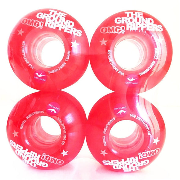 OMG GROUND RIPPERS Soft Skateboard Wheels 54mm 85A For Double Rocker Skateboarding Trucks Rodas de Skate Wheel Black/White/Red