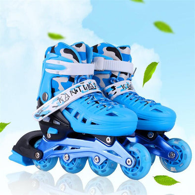 Flash Inline Skates Shoes for Kids girls boy Roller Skating Shoes Flashing PU Wheels & Knee Helmet protect Free Skating Patines