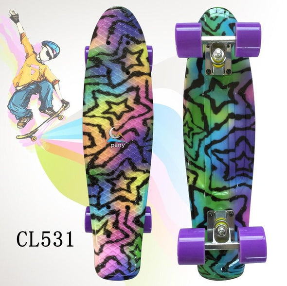 22 inch Mini Skateboard Cruiser Board 22" Retro Longboard Skate Long Board For Kids Child Small Skateboarding Peny Board