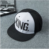 King Queen Letter Embroidery Snapback  Caps For Women Men Skateboard Hats 2piece/lot Casual casquette