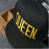 King Queen Letter Embroidery Snapback  Caps For Women Men Skateboard Hats 2piece/lot Casual casquette