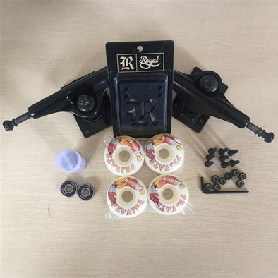 Good Skateboard Parts 5" Skateboard Trucks &51 or 52mm Skate Wheels ABEC-7 Bearings & Royal Riser Pads with skate Hardware Set