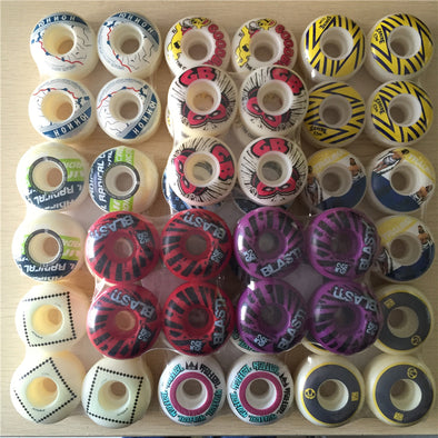 51mm-55mm Free Shipping brand mix Skateboard Wheels  PU Skate Wheels  White  multi size 101A  2 Wheels SKateboard Rodas De Skate