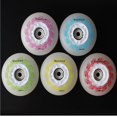 1PC 85A Hardness HardWearing LED Flash Shining Inline Skate Wheels 5 Colors Roller Skate Wheels  with Magnetic Core & Bearings