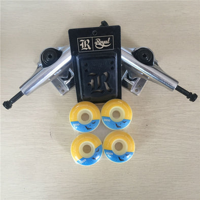 Good quality Skateboard Trucks and wheels Mixed 5.25" Trucks & 51,52mm Wheels Plus Royal Riser Pads for Complete Skateboard