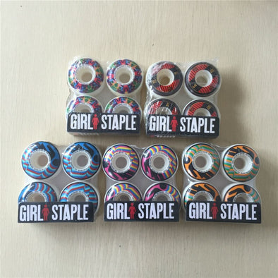 2017 New USA Girl 101A Skateboard Wheels Sale Staple 50mm/51mm/52mm Skate Wheels PU Wheels White Skateboarding Rodas De Skate