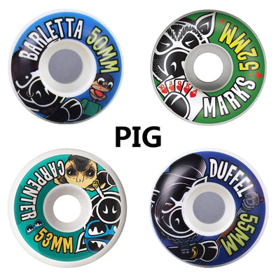 PIG/ELEMENT 4pcs /set Skateboard Wheels 51mm 52mm 53mm 54mm 55mm Resilient PU Double Rocker Wheels Skate board Accessories