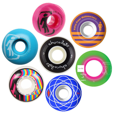 GIRL CHOCOLATE 4pcs/Set Pro Skateboard Wheels 50/52/54mm USA Hot Sale Double Rocker Wheel Ruedas Patines Plastic Rodas Skate