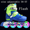 Professional Soft Roller Skates For Kids Rollerblade Inline Skates Shoes Flashing 4 Wheels Outdoor Fingure Skating Shoes Patins