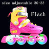 Professional Soft Roller Skates For Kids Rollerblade Inline Skates Shoes Flashing 4 Wheels Outdoor Fingure Skating Shoes Patins