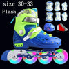 Professional Soft Roller Skates For Kids Rollerblade Inline Skates Shoes Flashing 4 Wheels Outdoor Fingure Skating Shoes Patins