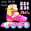 Professional Soft Roller Skates For Kids Rollerblade Inline Skates Shoes Flashing 4 Wheels Outdoor Fingure Skating Shoes Patins