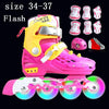 Professional Soft Roller Skates For Kids Rollerblade Inline Skates Shoes Flashing 4 Wheels Outdoor Fingure Skating Shoes Patins