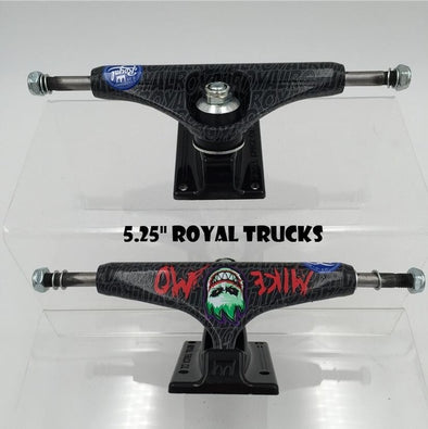 ROYAL Skateboard Trucks 5.25/5.0 aluminum Skate Trucks Bridge Spring Shock Absorption Skateboarding Accessories