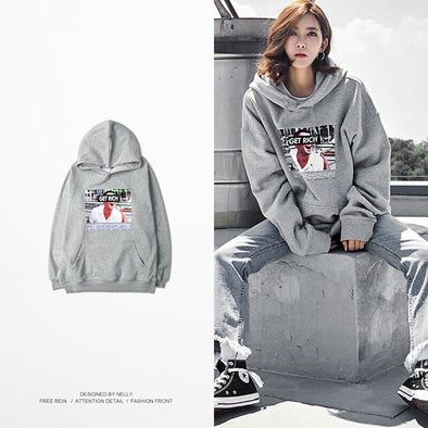 Autumn/Winter Warm Skateboard Hoodies Men Women Sweatshirt Long Sleeve Hiphop Street Style Sports Hoodies Gray